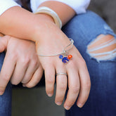 Fan Frenzy Gifts Boise St. Broncos Officially Licensed Bangle Bracelet with Colored Charm
